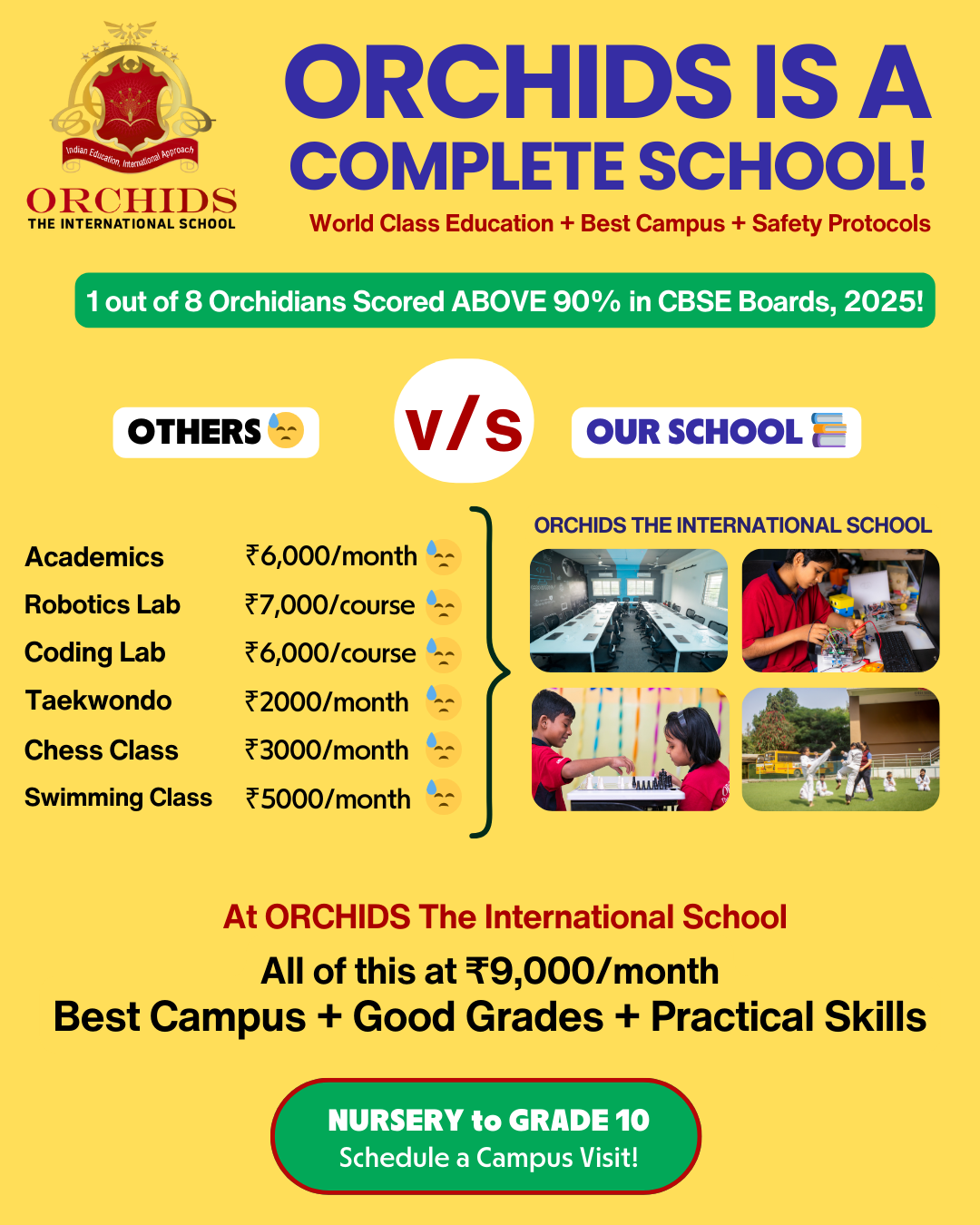 Orchids The International School Facebook ad: Admissions Open: 2026-27