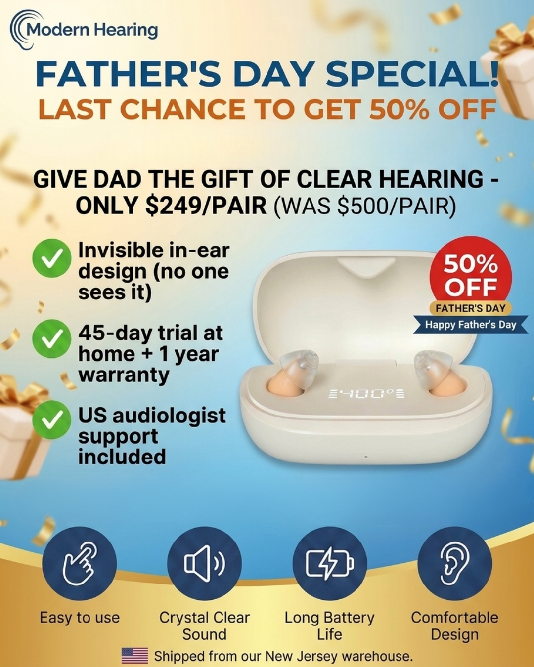Golden Living Daily Facebook ad: This Father's Day, skip the tie he won't wear.