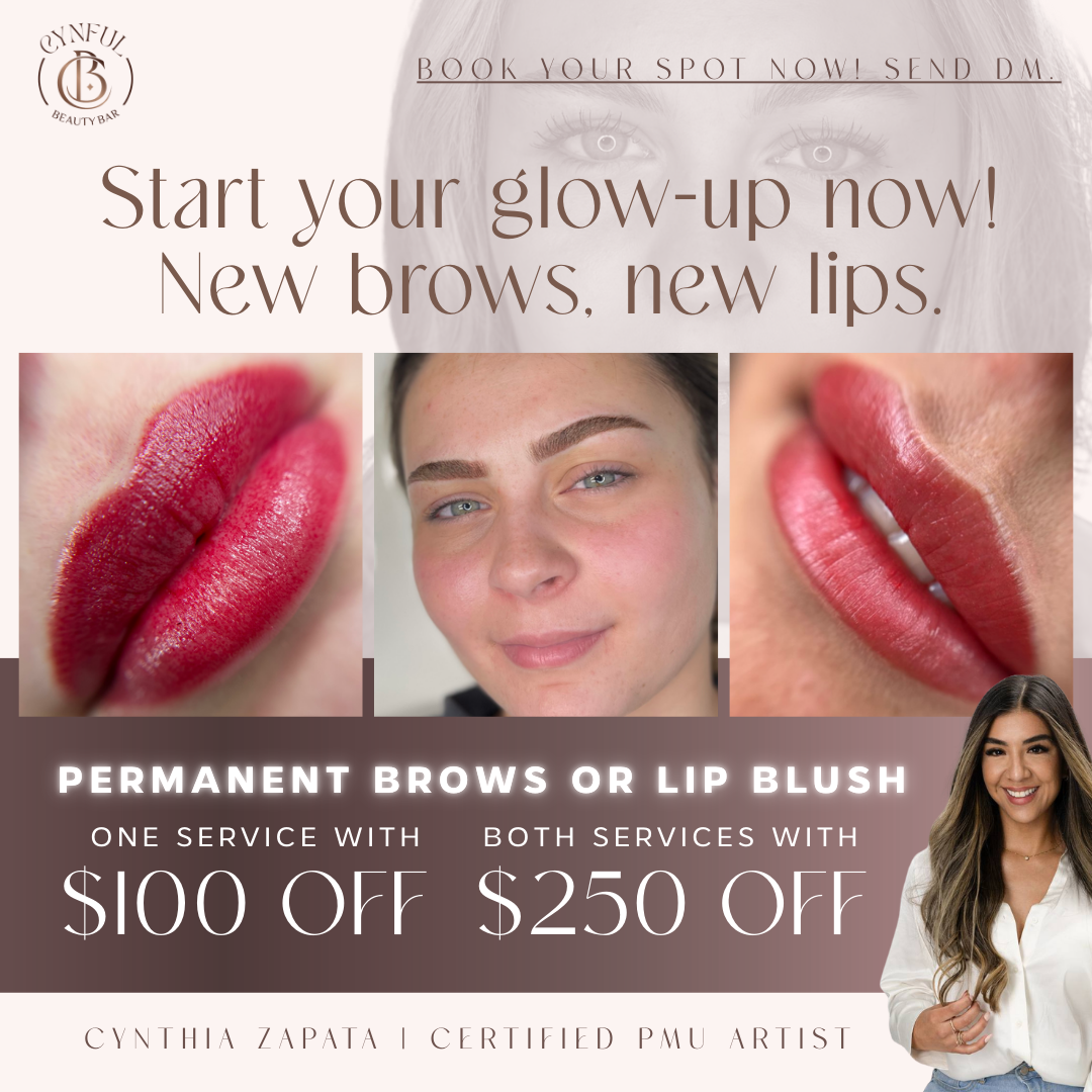 Cynful Beauty Bar Facebook ad: Permanent Brows & Lips $100 OFF!