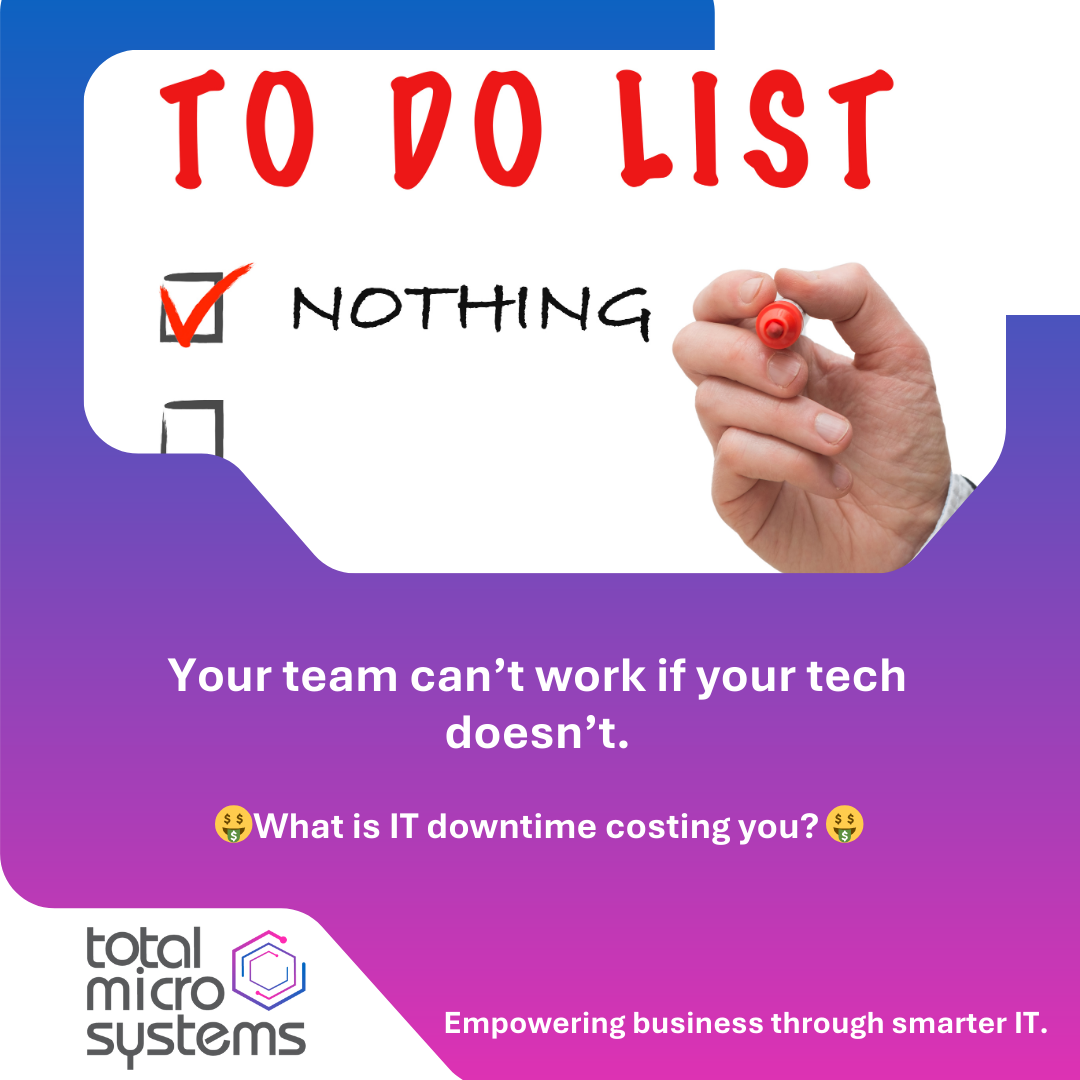 Total Microsystems Facebook ad: Your team can’t work if your tech doesn’t.