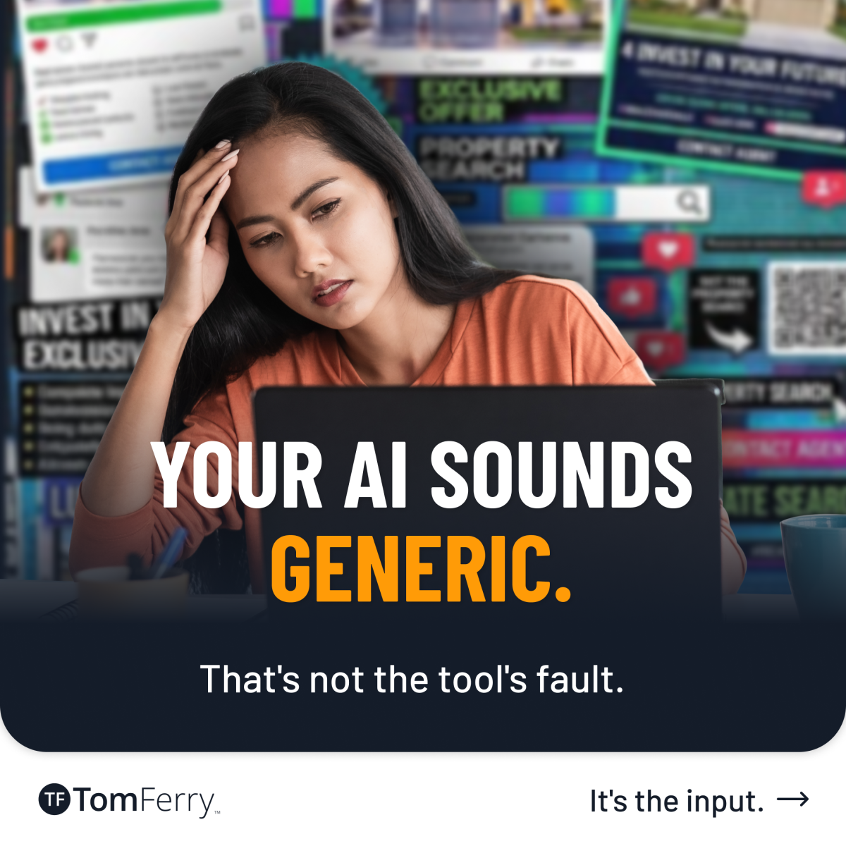 Tom Ferry Coaching Facebook ad: Precision Pitching with AI