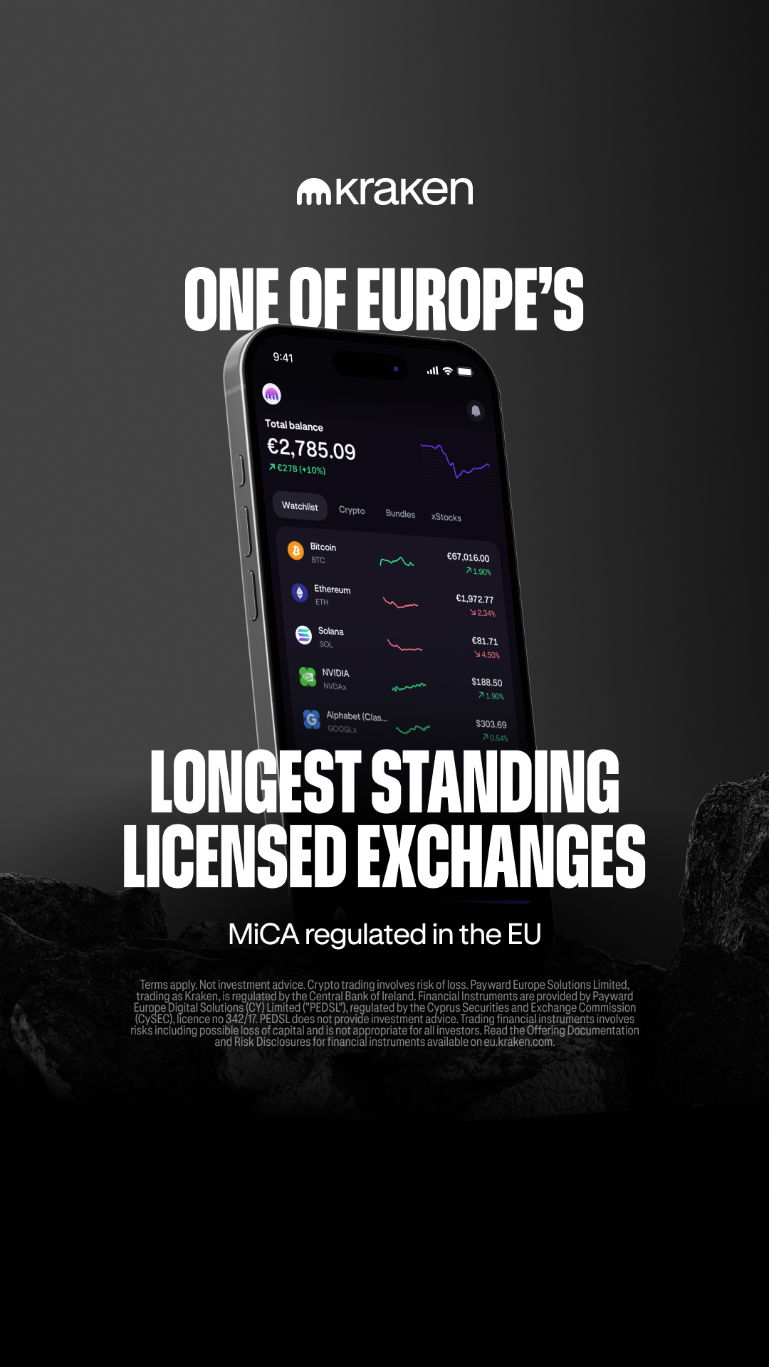 Kraken Digital Asset Exchange Facebook ad: Put your money to work.