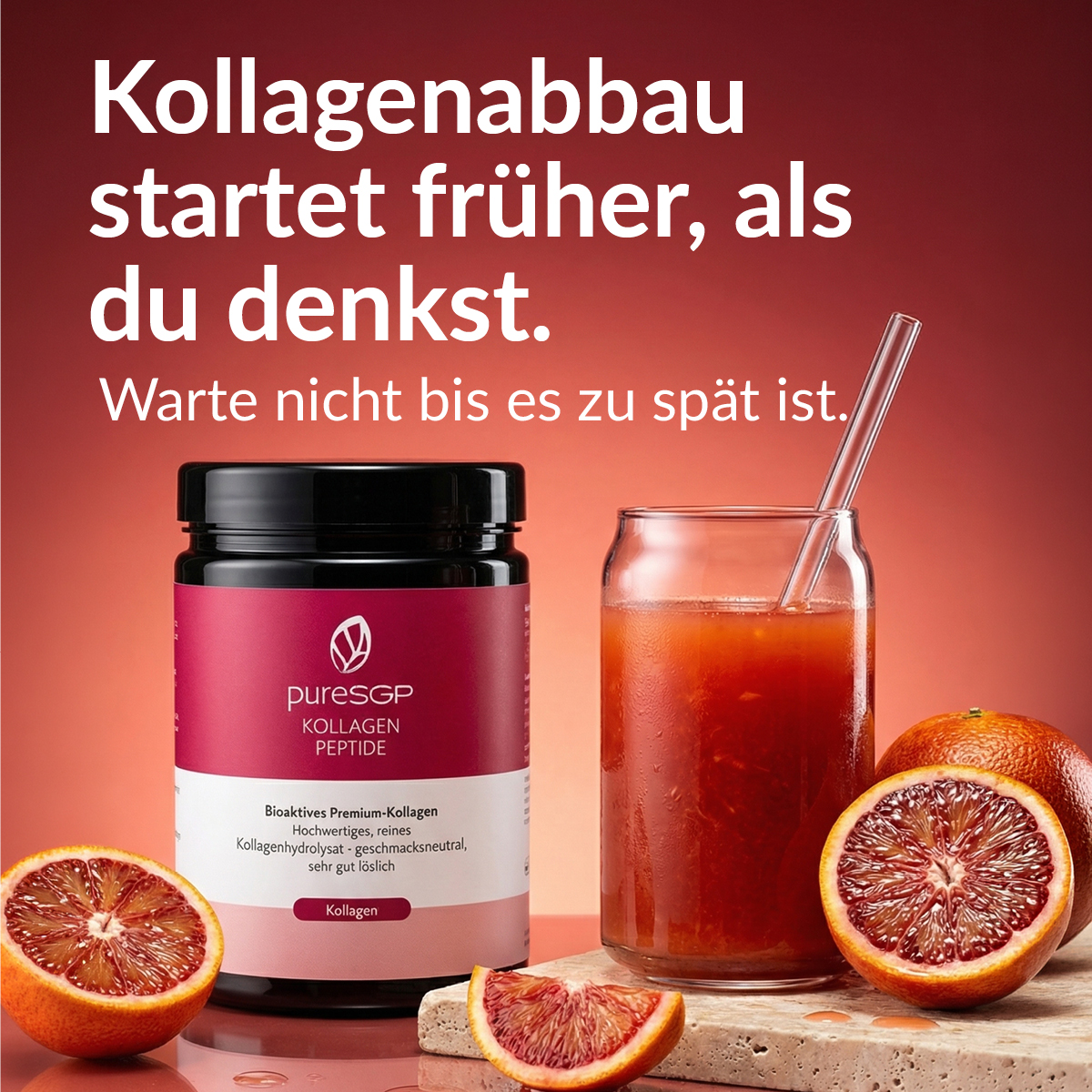pureSGP Facebook ad: Mach Kollagen zu deiner Routine