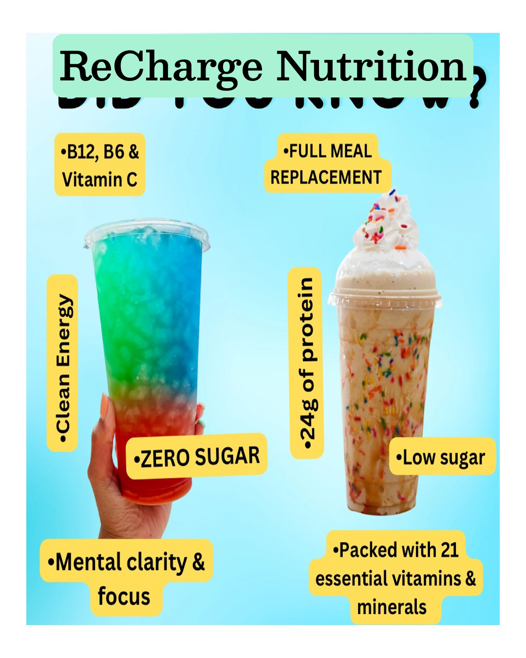 ReCharge Nutrition SC Facebook ad