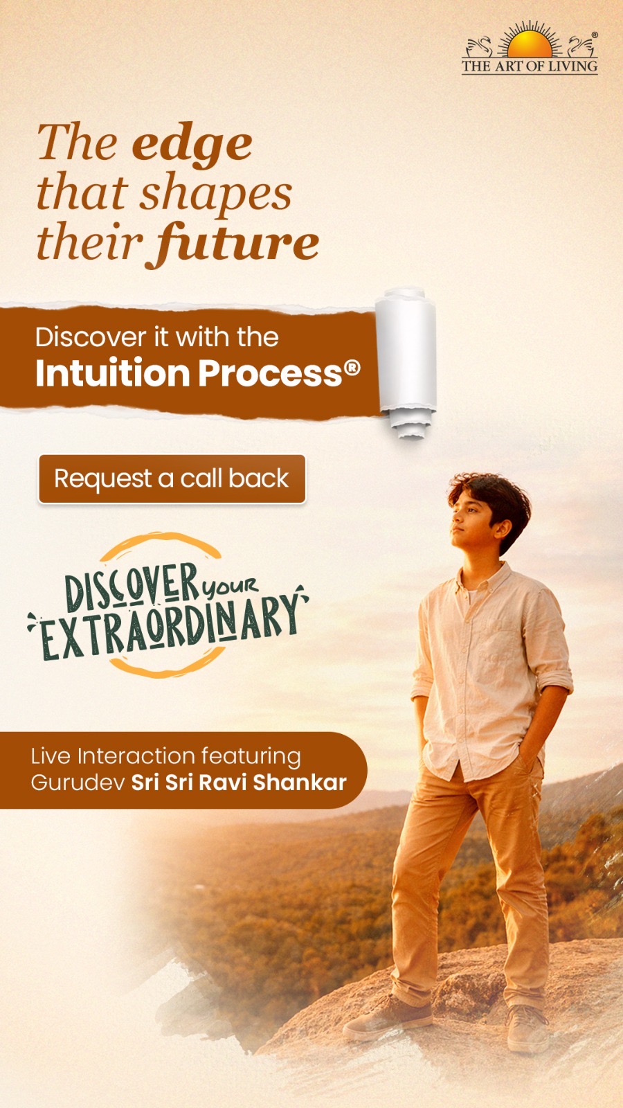 Intuition Process, Art of Living, Request Call Back, Summer Vacations Facebook ad