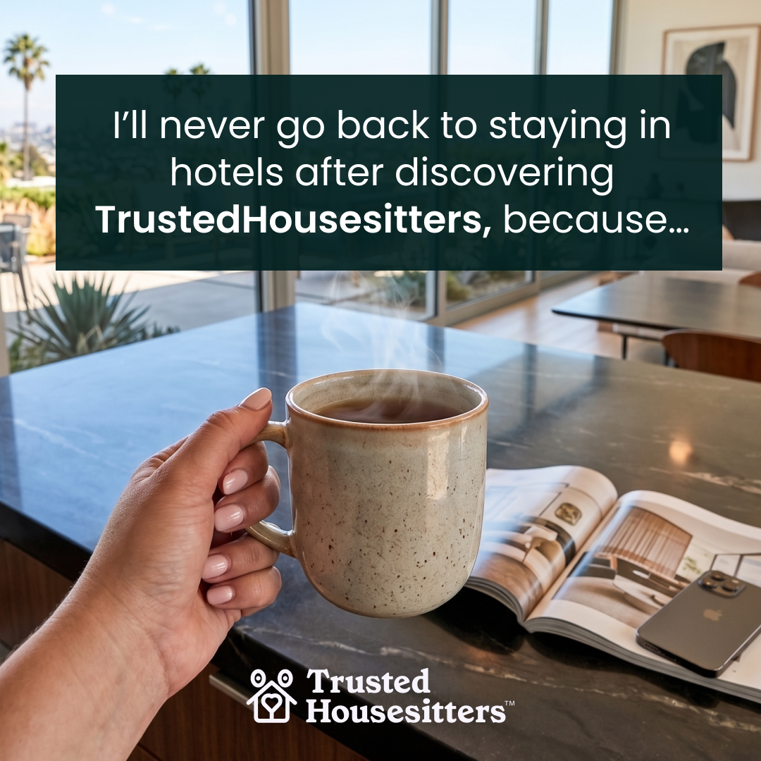TrustedHousesitters Facebook ad: Explore the world through pet sitting and turn…