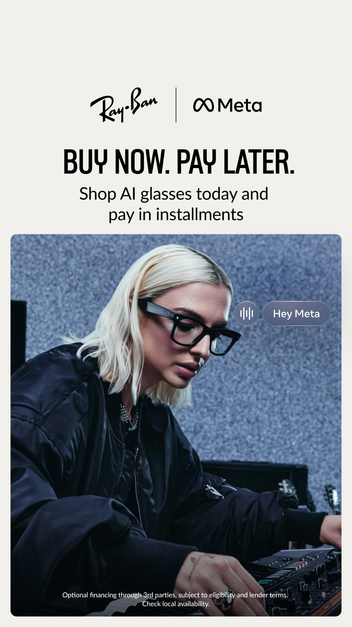 Ray-Ban Meta Facebook ad