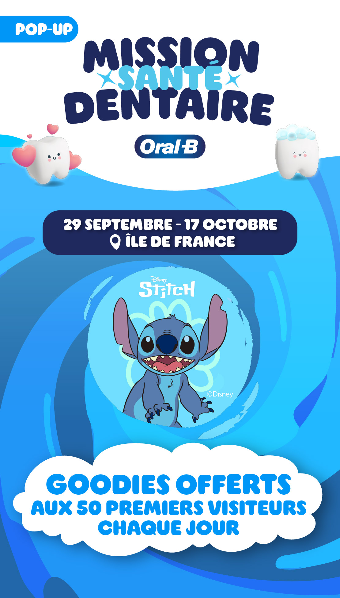Oral-B Facebook ad: La Mission Santé Dentaire Oral-B arrive près de chez vous!