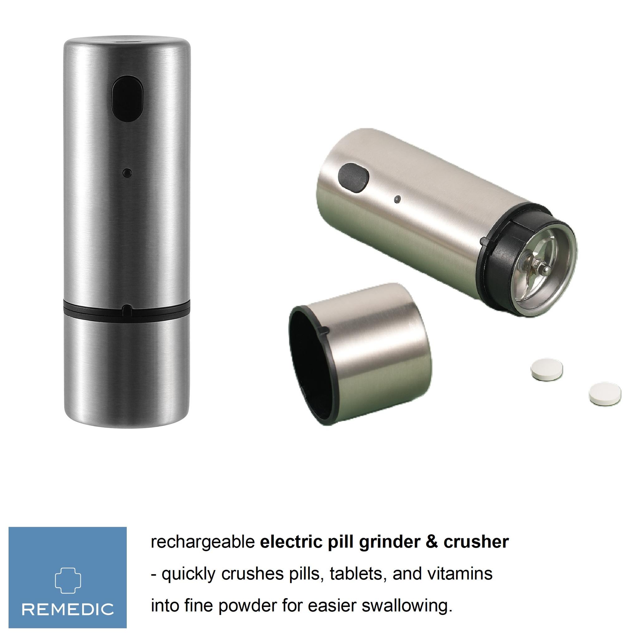 Remedic Facebook ad: Remedic Cordless, Electric Pill Crusher & Grinder, Compact…