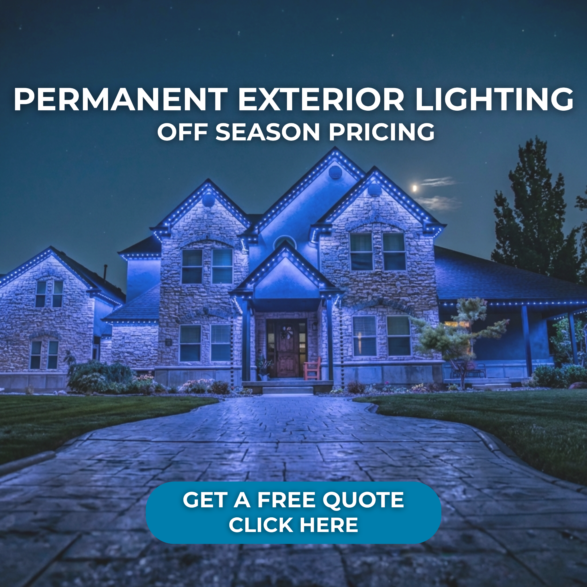 Hound Lighting Facebook ad: Transform Your Home's Exterior With Permanent Lighting