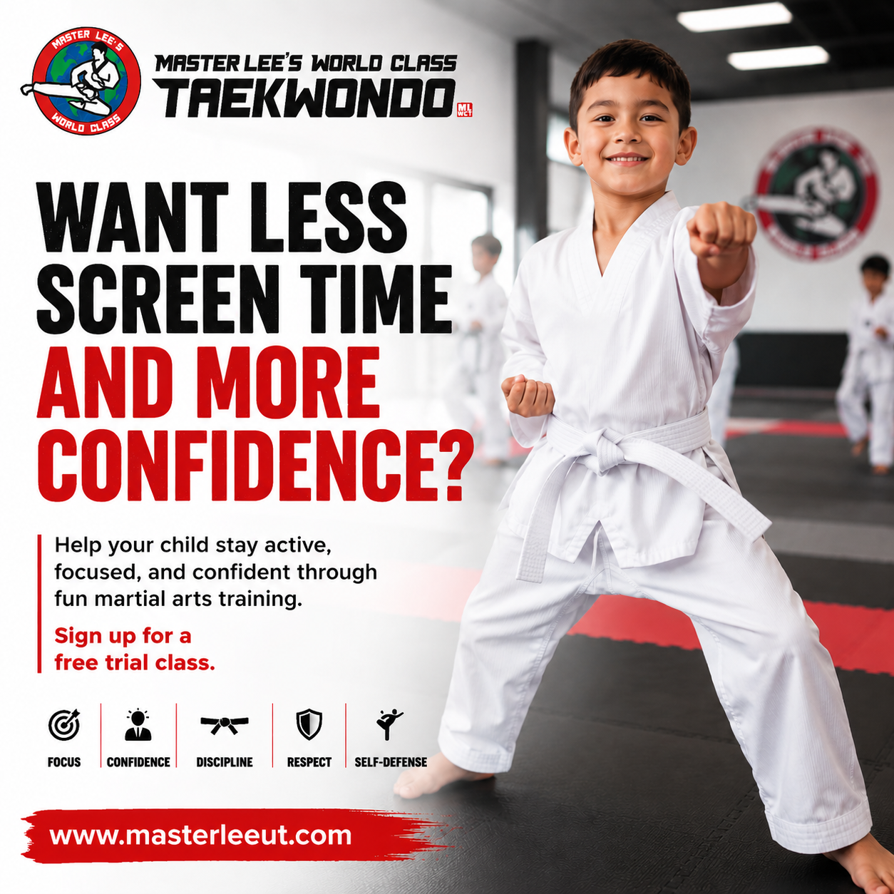 Master Lee's World Class Tae Kwon Do Facebook ad