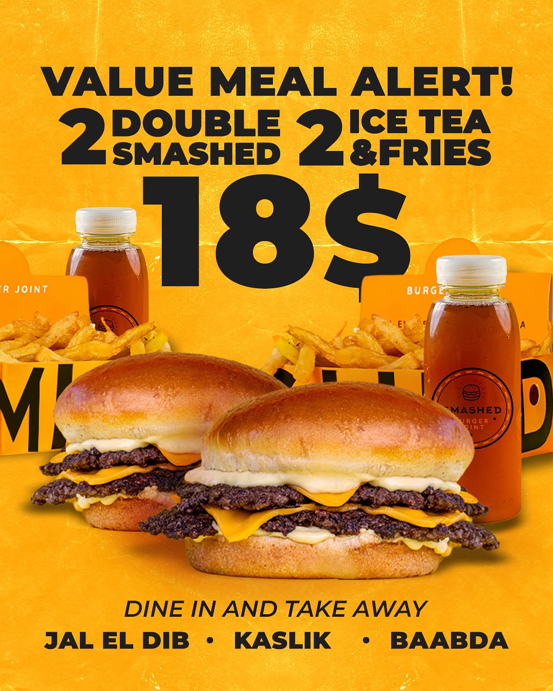 Smashedburgerjoint Facebook ad: VALUE MEAL ALERT Cravings on a budget?