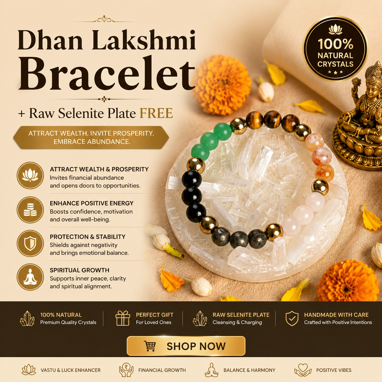 Gems Forever Facebook ad: Buy Sacred Dhan Lakshmi Bracelet
