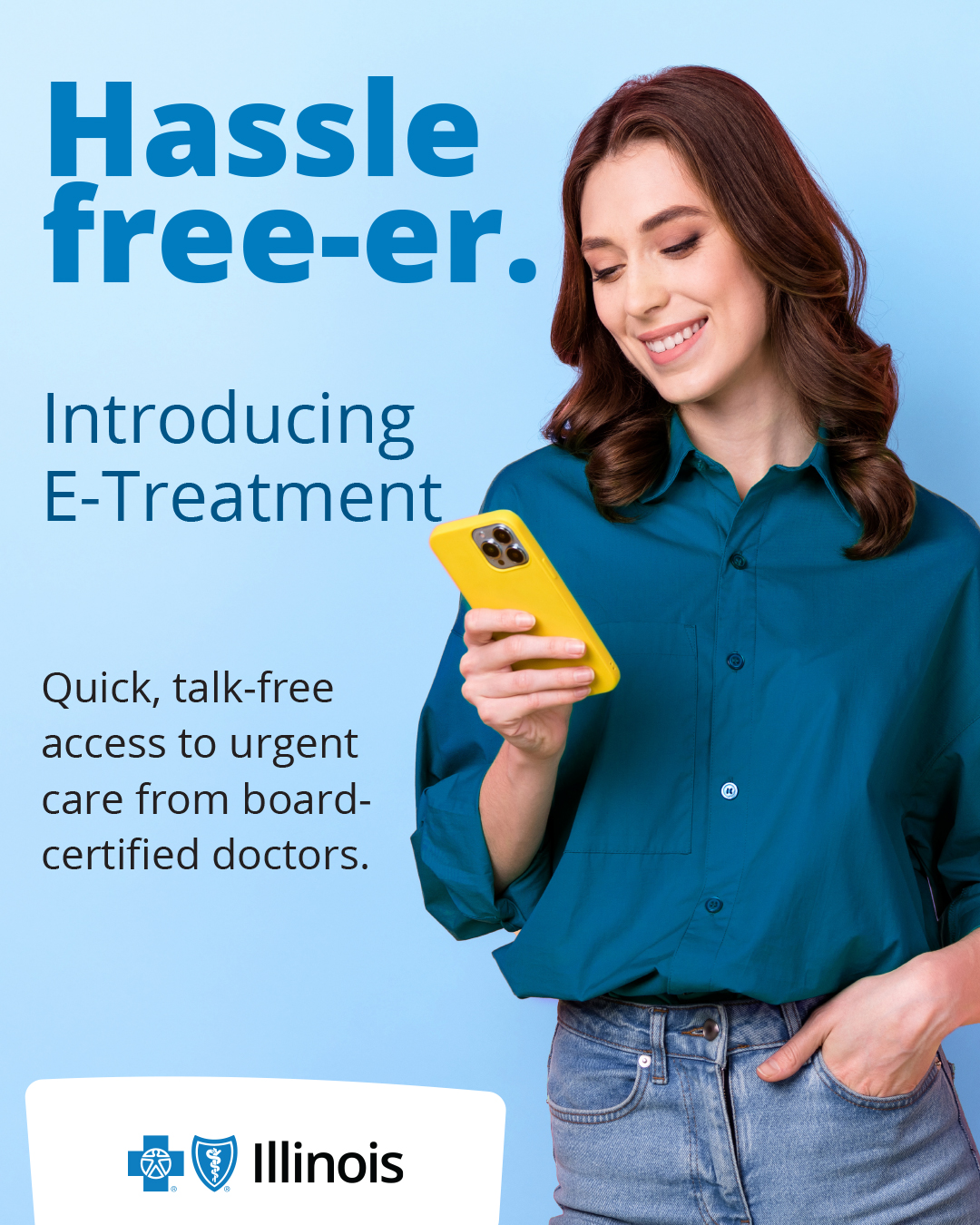 Blue Cross and Blue Shield of Illinois Facebook ad: Easier, faster access to care.