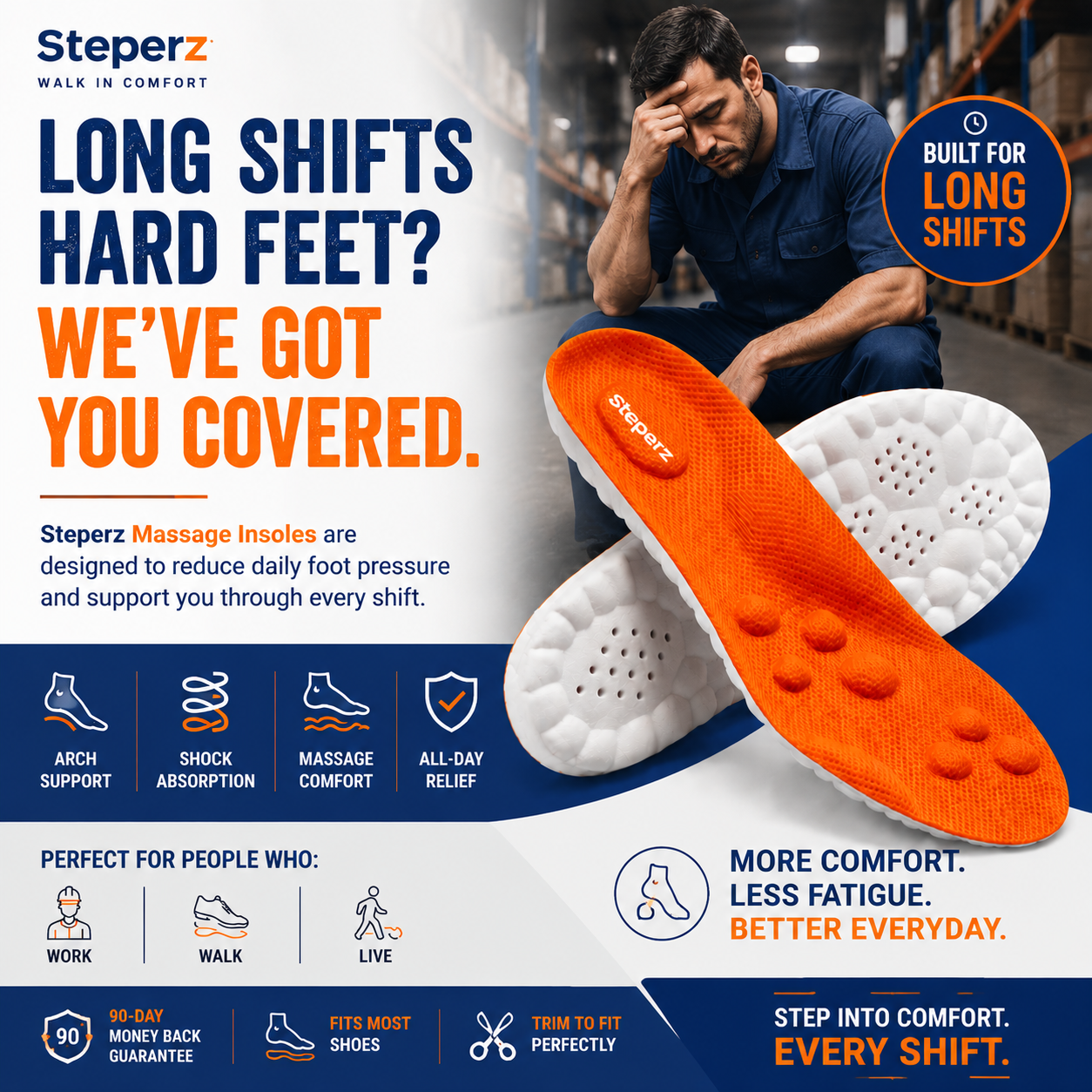 Steperz Facebook ad: Heel & Arch Support You Can Feel