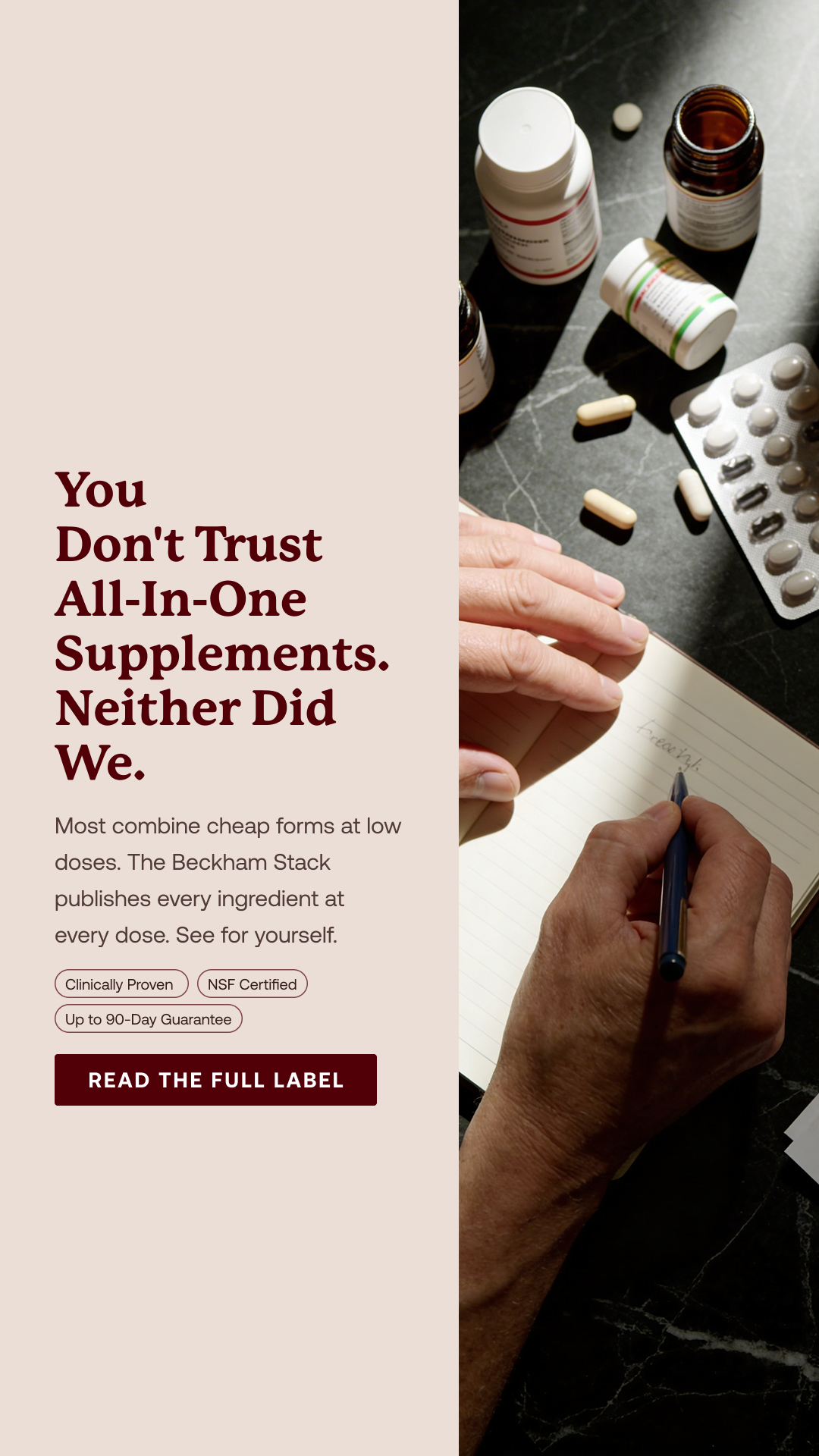 IM8 Facebook ad: Age Well. Perform Better.