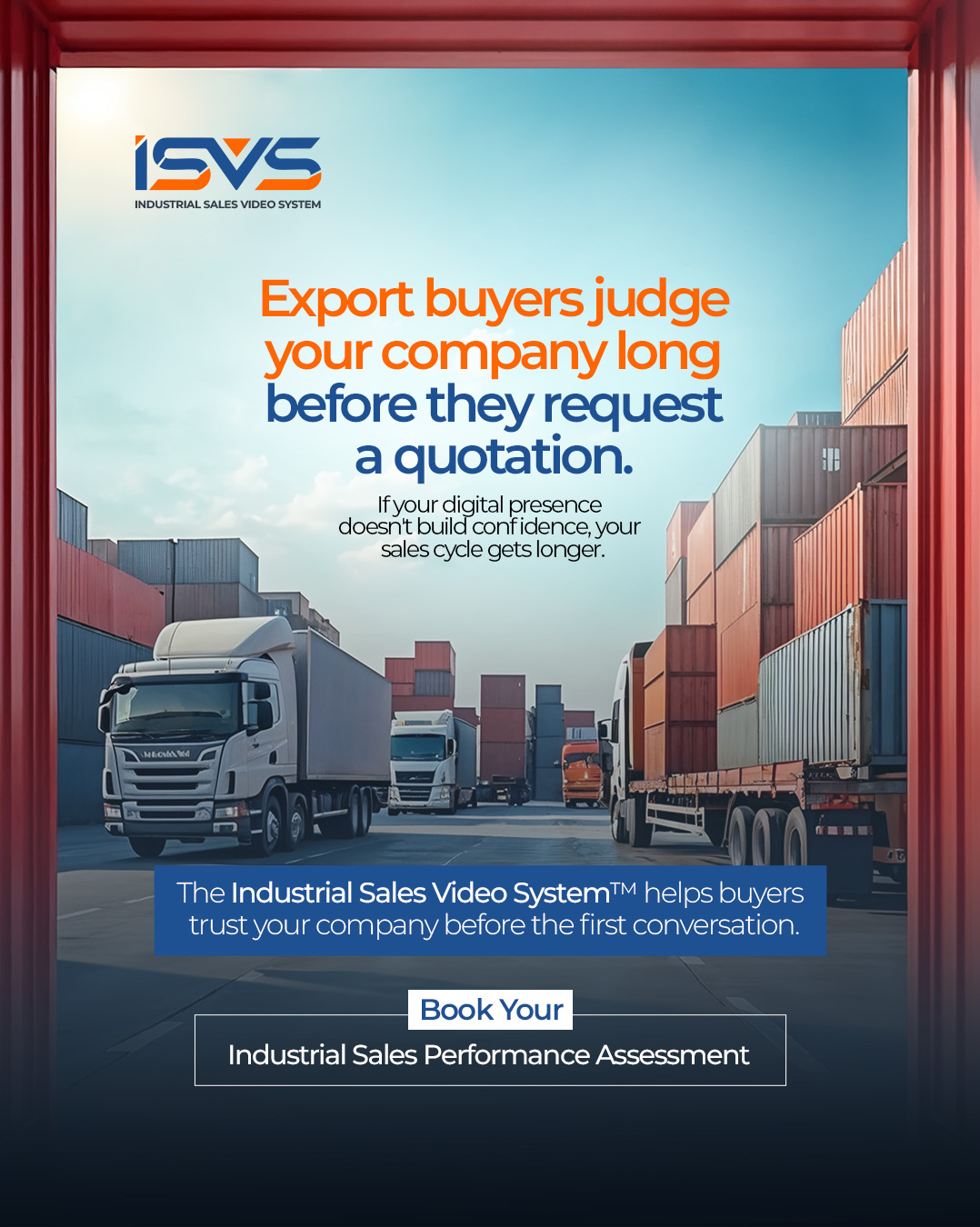 Harish Kasar - Industrial Sales Video System Facebook ad: Export Buyers Trust Before They Buy