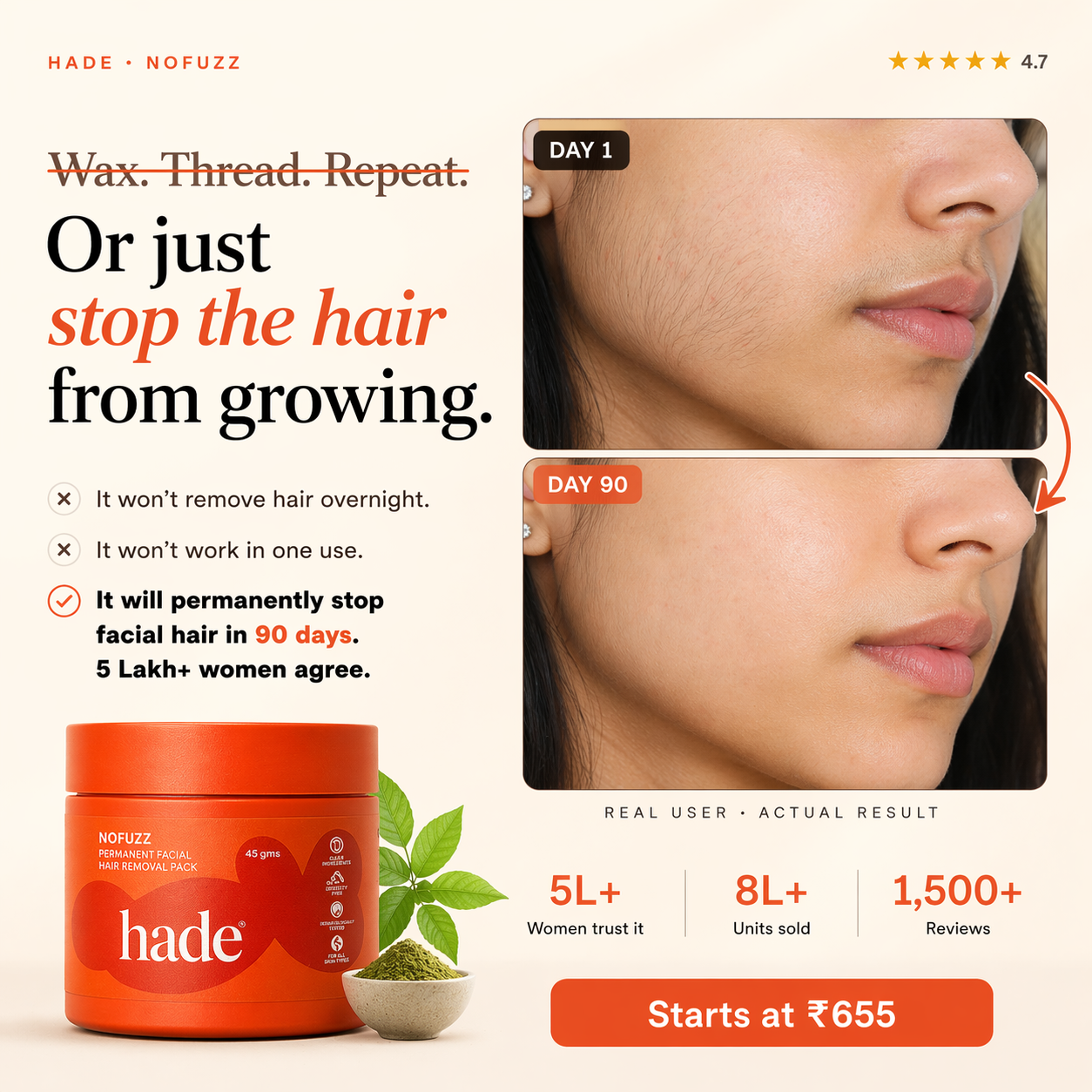 Hade Organic Skincare Facebook ad