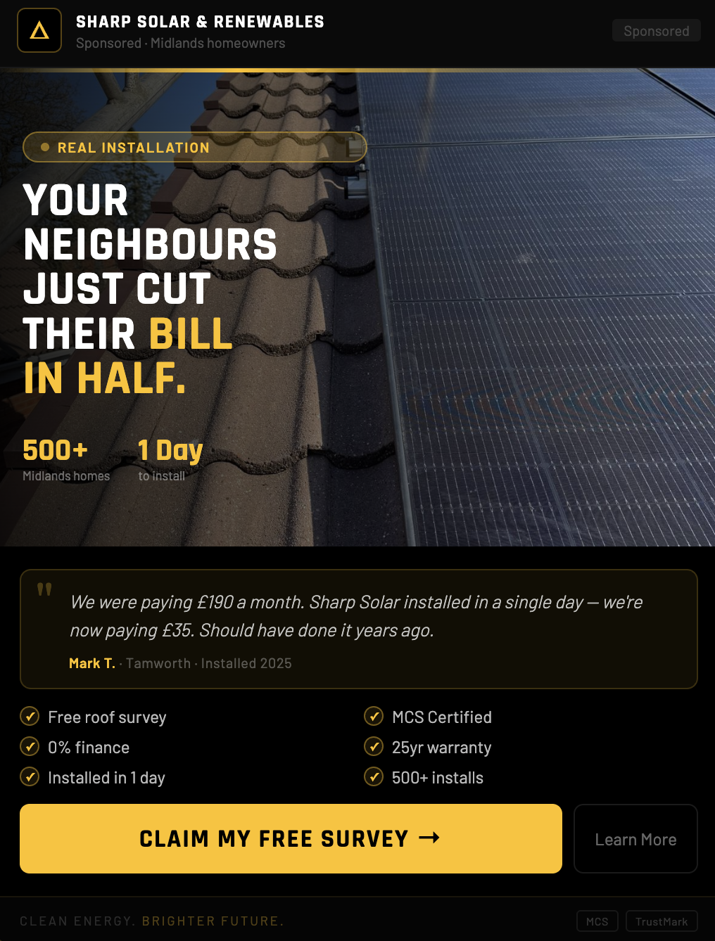 Sharp-Renewables Facebook ad