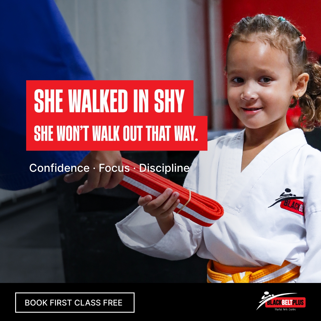 Black Belt Plus Martial Arts Centre Gold Coast Facebook ad: Confidence Starts With One Class
