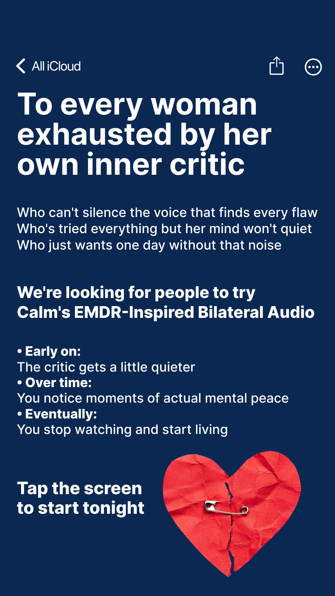 Calm Facebook ad