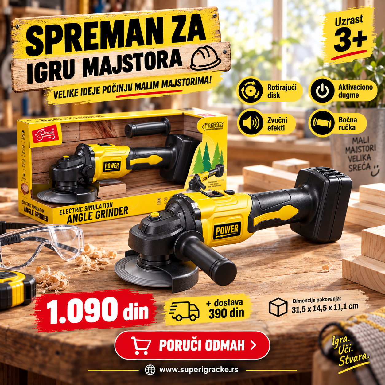 Super Igracke Facebook ad: Aku brusilica na baterije
