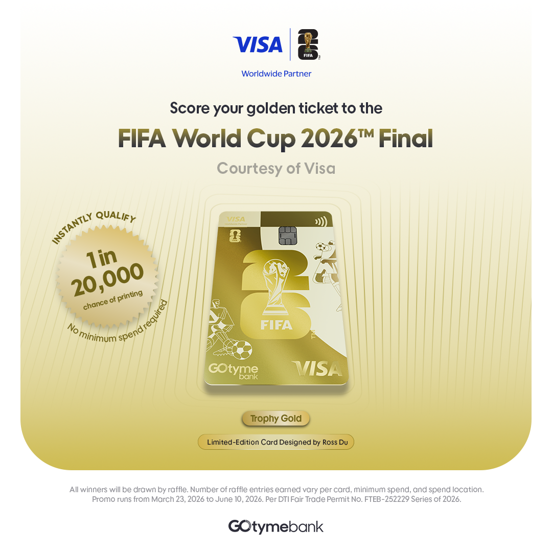GoTyme Bank Facebook ad: Get the Trophy Gold card and you’re in-no…