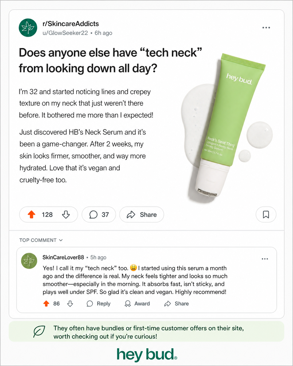 Hey Bud Skincare Facebook ad