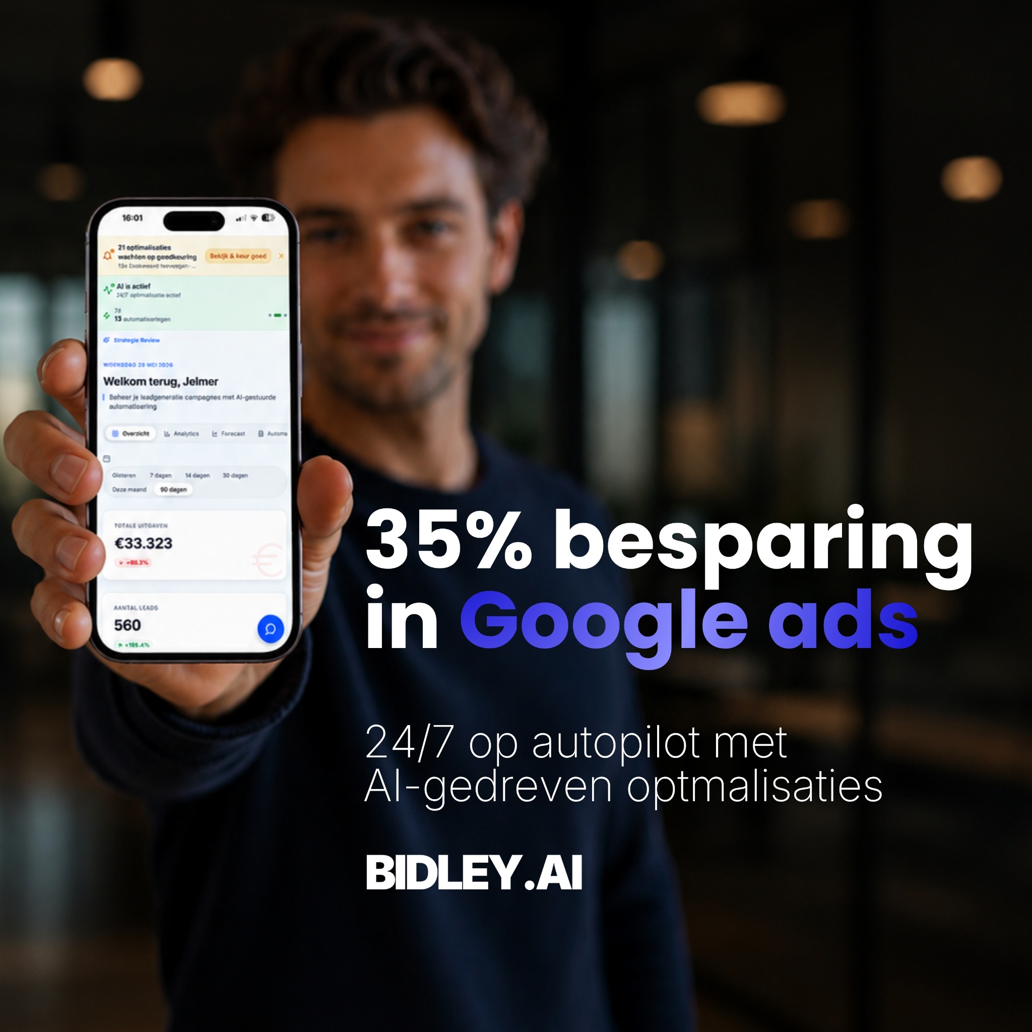 Bidley.ai - 24/7 AI Google Ads optimalisatie Facebook ad