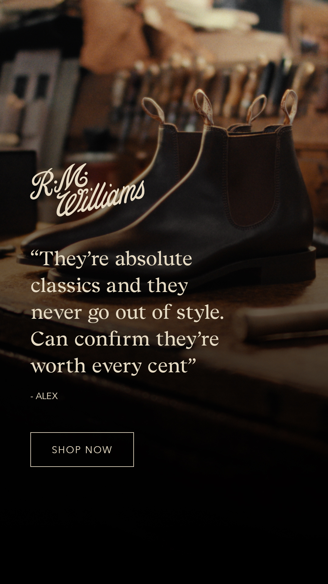 R.M.Williams Facebook ad
