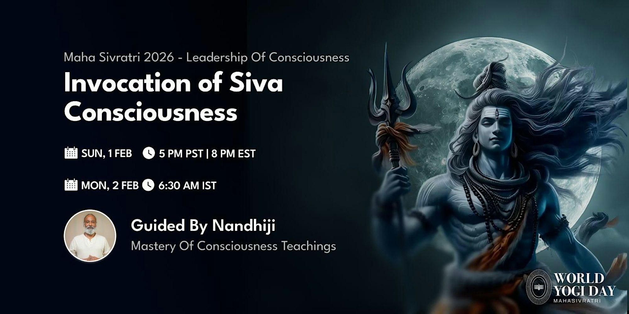 Nandhiji Facebook ad: Fullmoon Initiation: Mahasivratri World Yogi Day Event…
