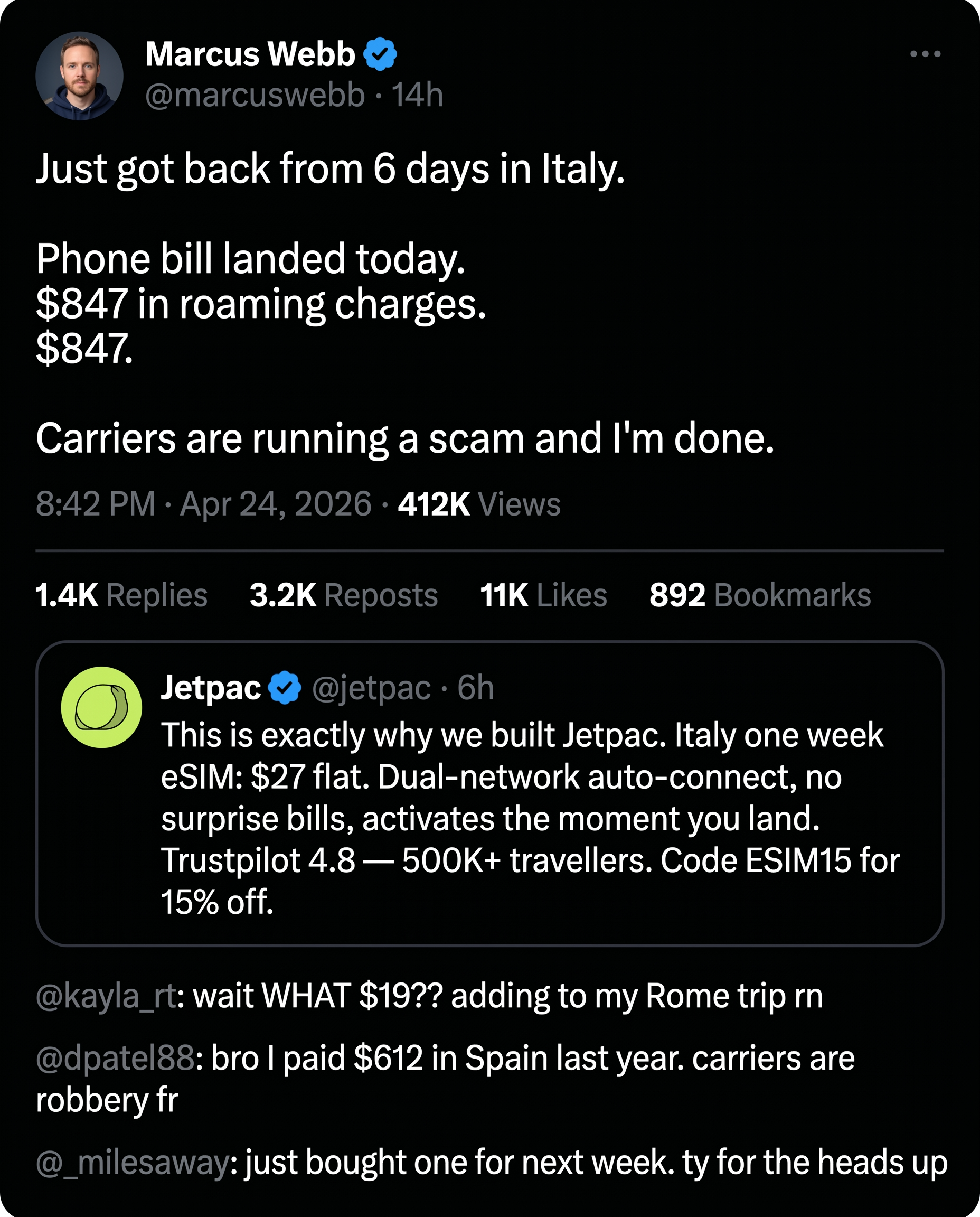 Jetpac Facebook ad