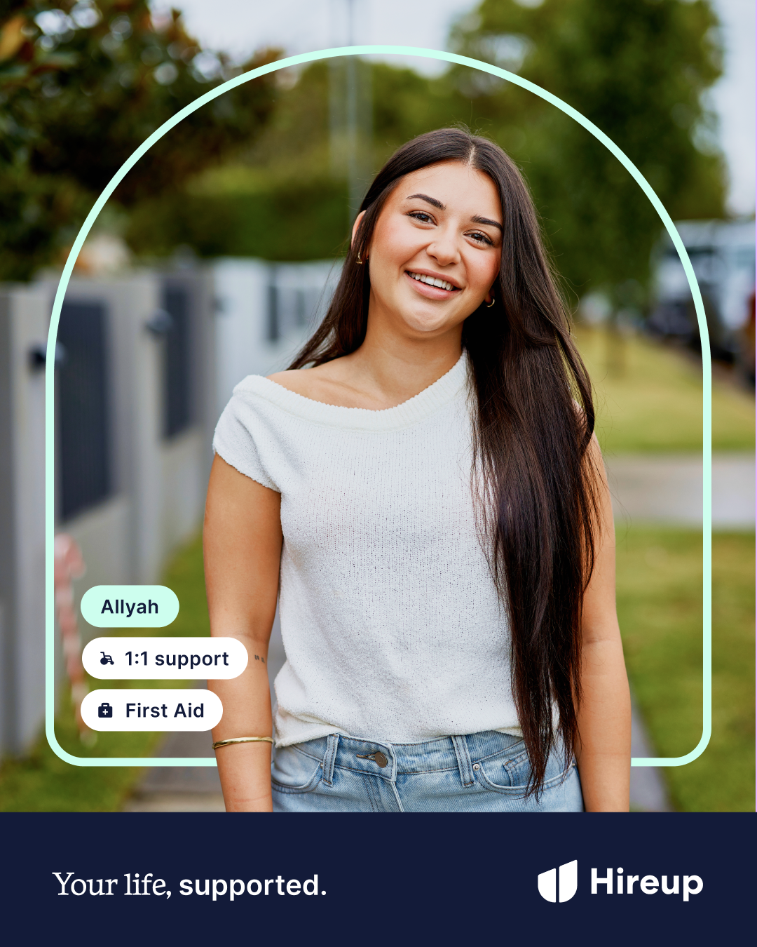 Hireup Facebook ad: Search for support workers near you