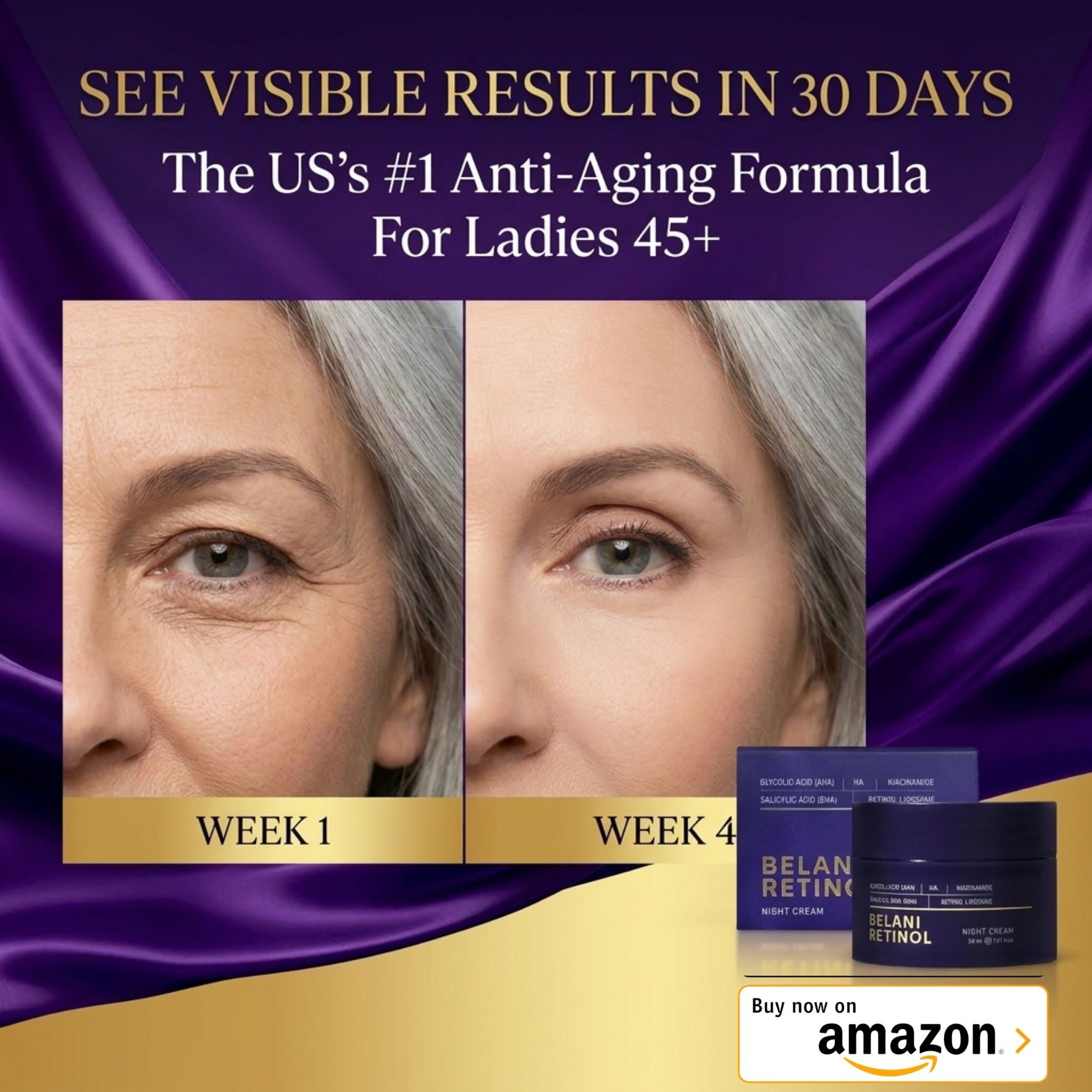 Belani Retinol Cream Facebook ad: Your Anti-Aging Night Routine Starts Here