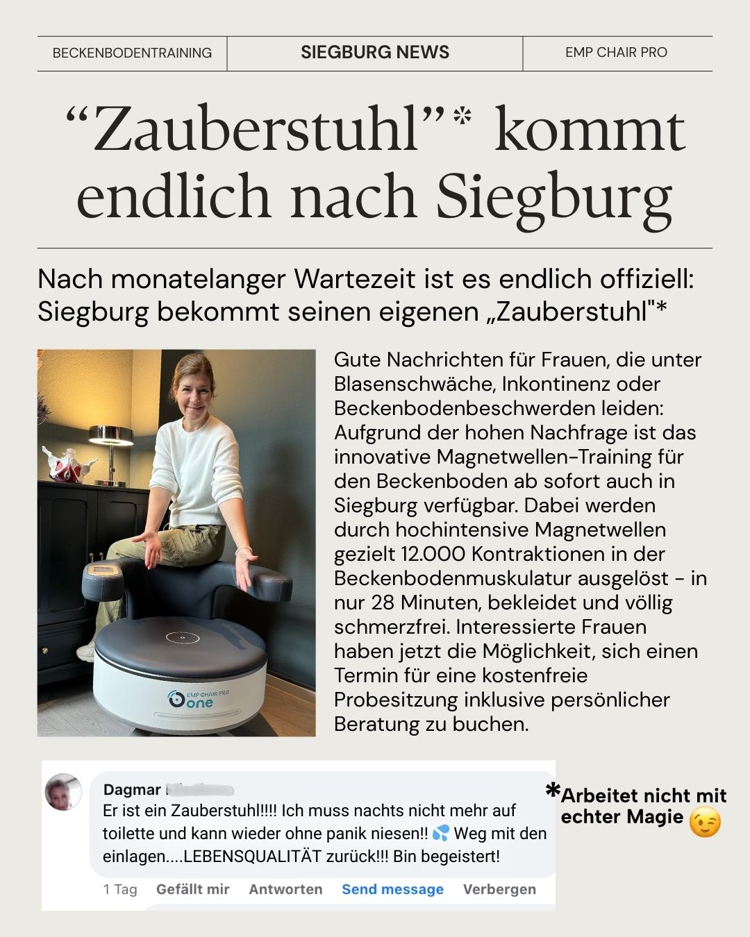 Beckenboden Behandlung Facebook ad