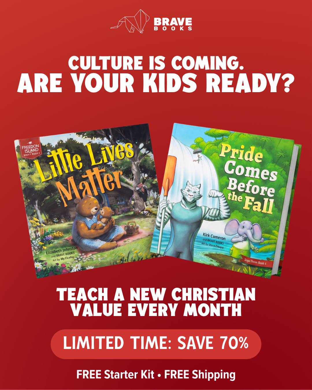BRAVE Books Facebook ad
