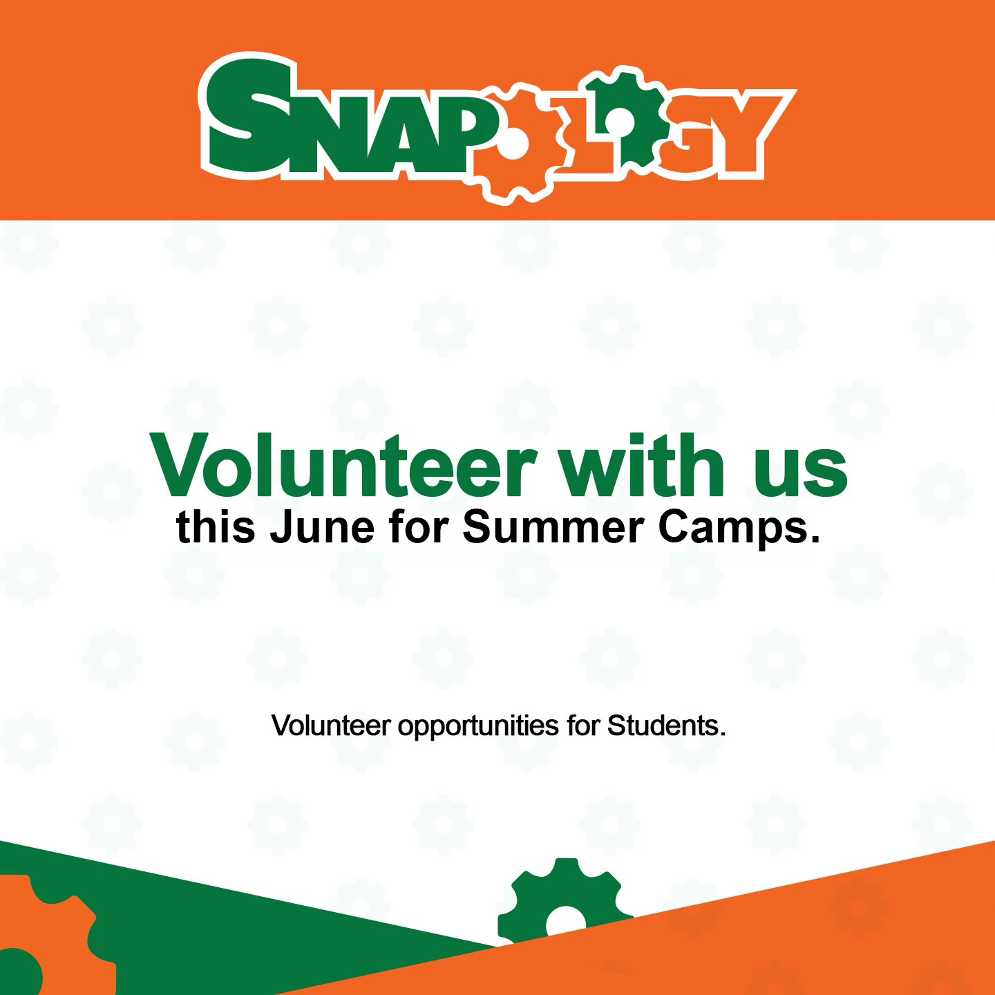 Snapology of Halton-Mississauga Facebook ad: Volunteer with Snapology this Summer
