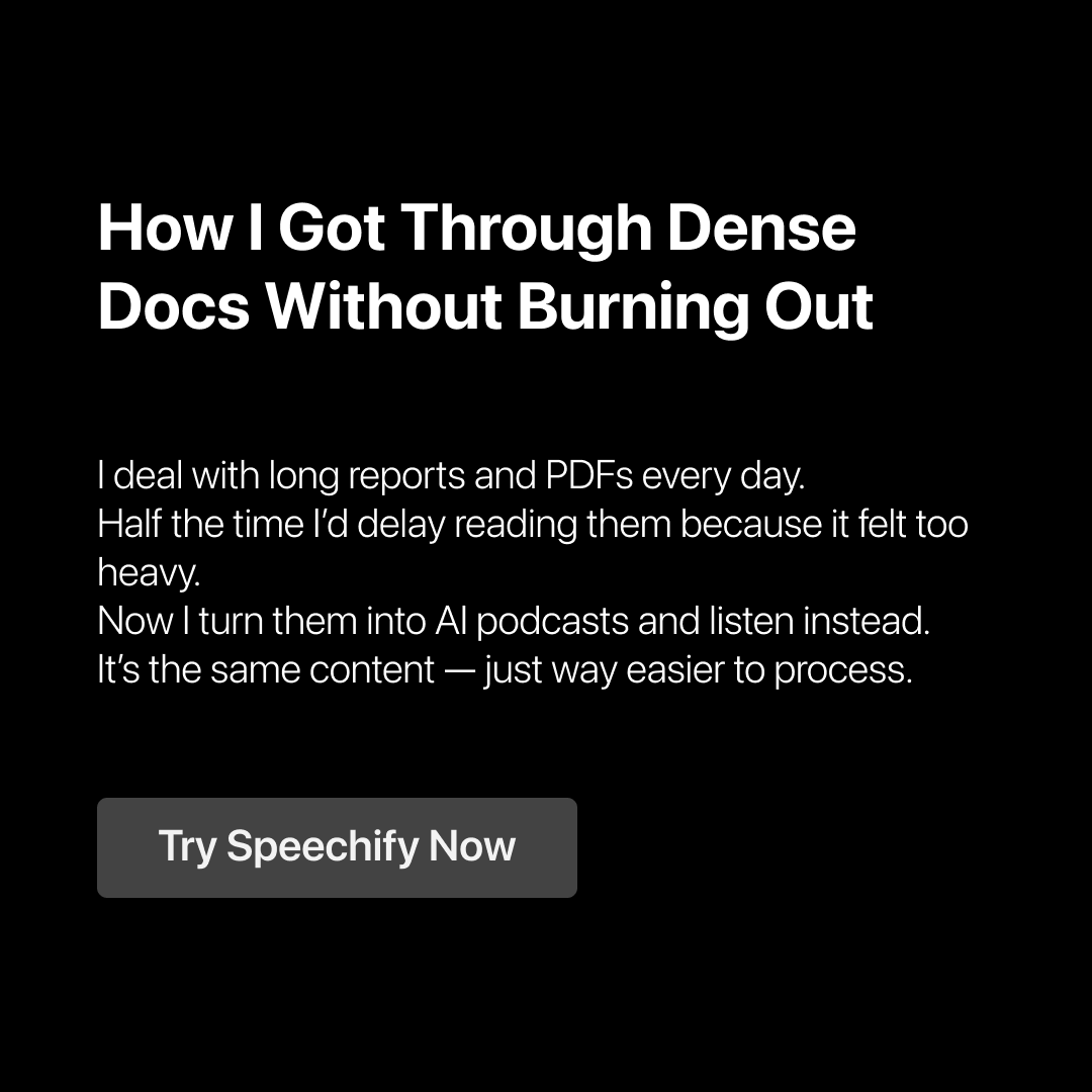 Speechify Facebook ad