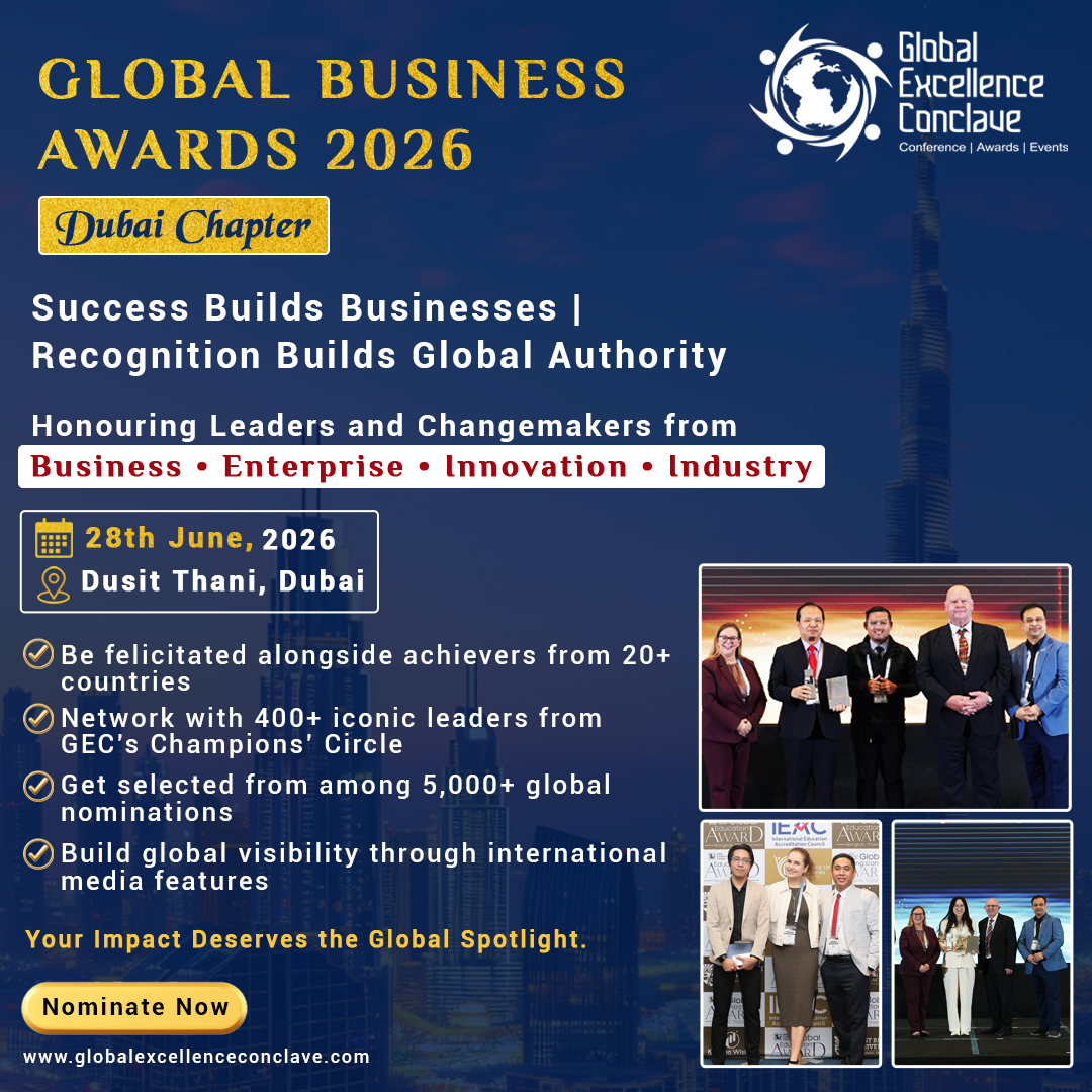 Global Excellence Conclave Facebook ad: Recognition. Credibility. Global Impact.