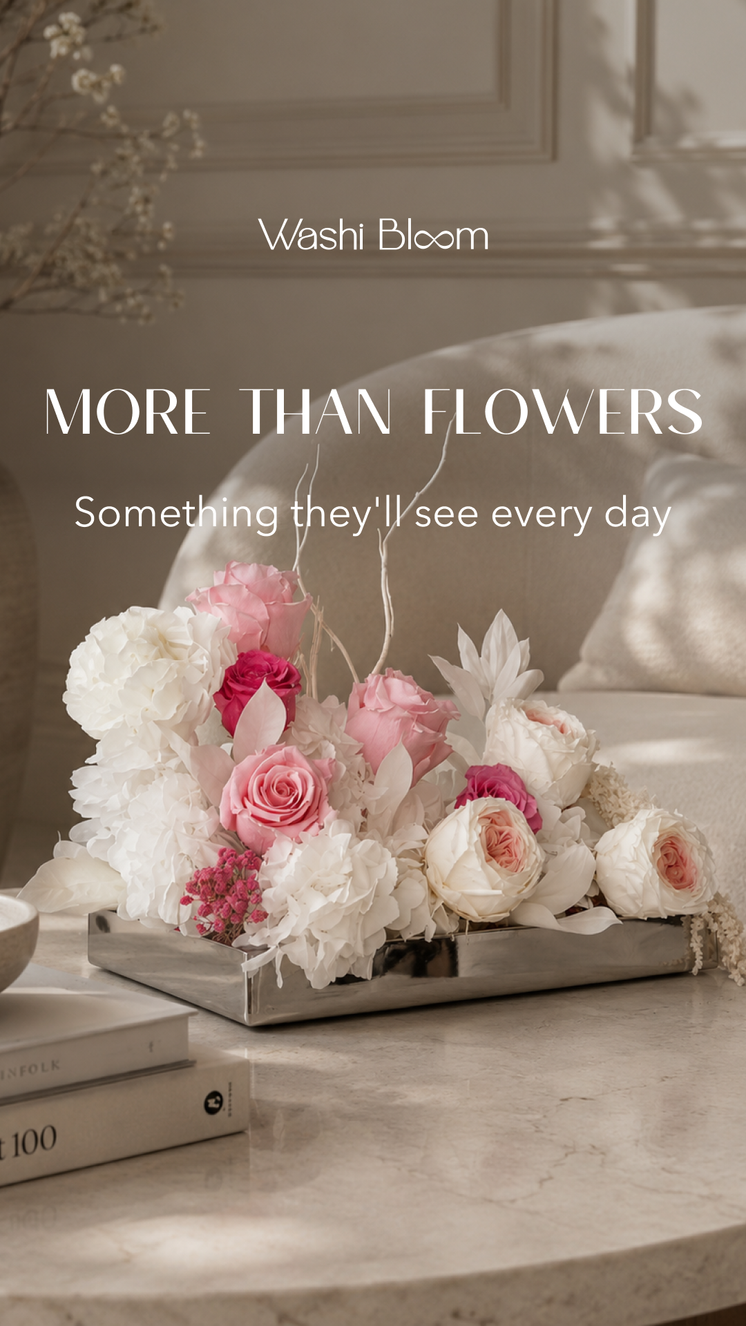 WASHI BLOOM KSA Facebook ad: Designed to be displayed, not put away