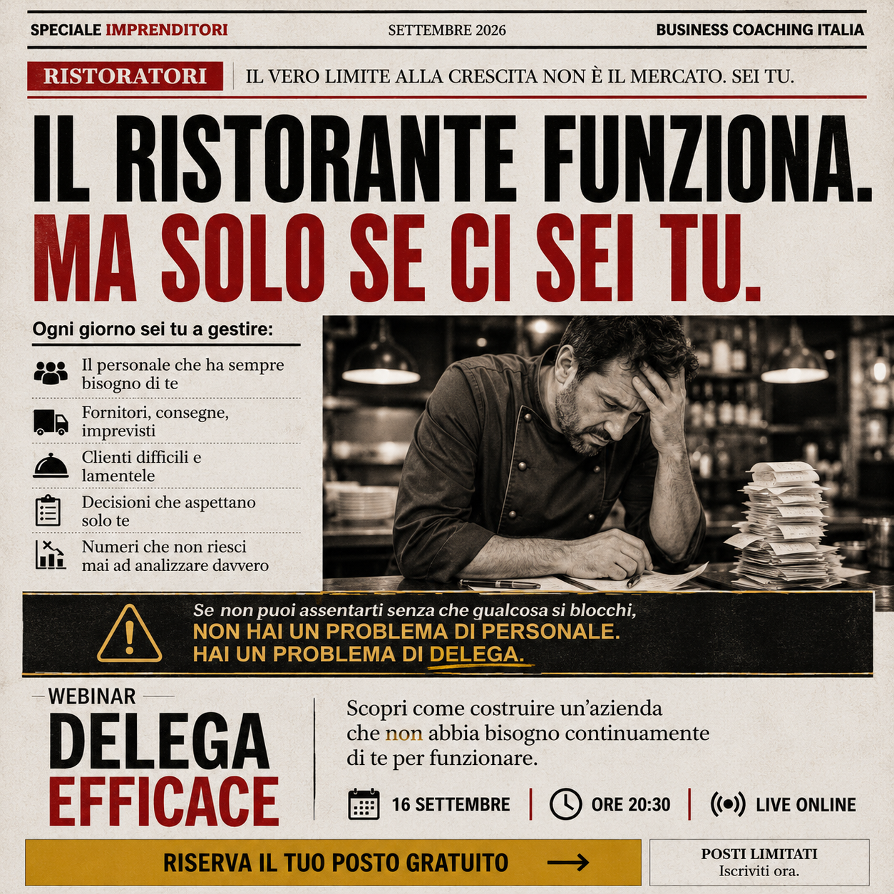 Antonio Panìco Business Coach Facebook ad: Delega Efficace - Webinar GRATIS