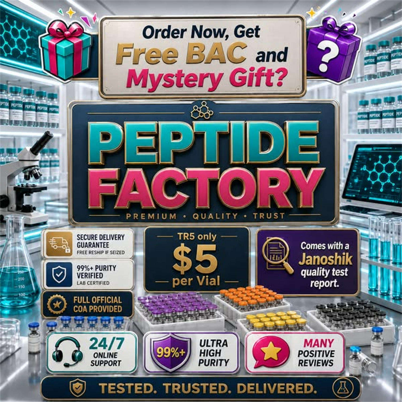 Nova Peptides Factory Direct Supply Facebook ad: Contact Now