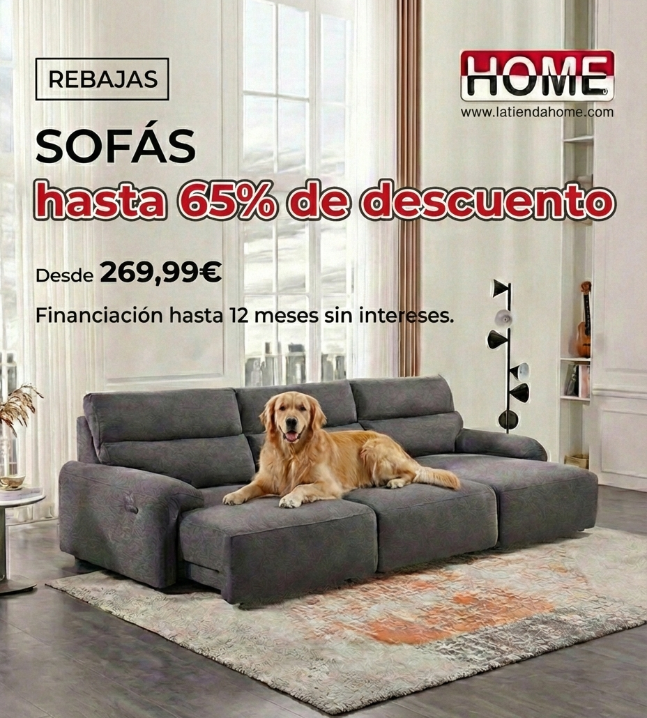 La Tienda Home Facebook ad: ¡Sofás en Rebajas!