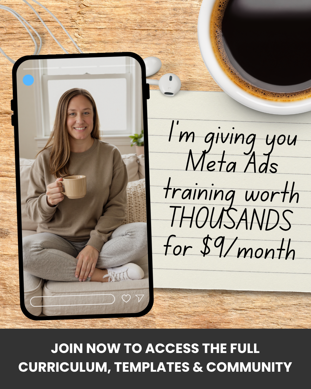 The Sweatpants CEO Facebook ad: Learn Meta Ads That Sell for you 24/7