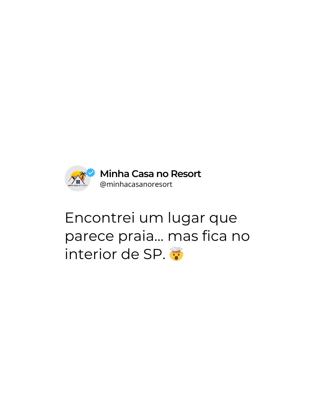 Minha Casa no Resort Facebook ad: O interior de São Paulo, se tornou um…