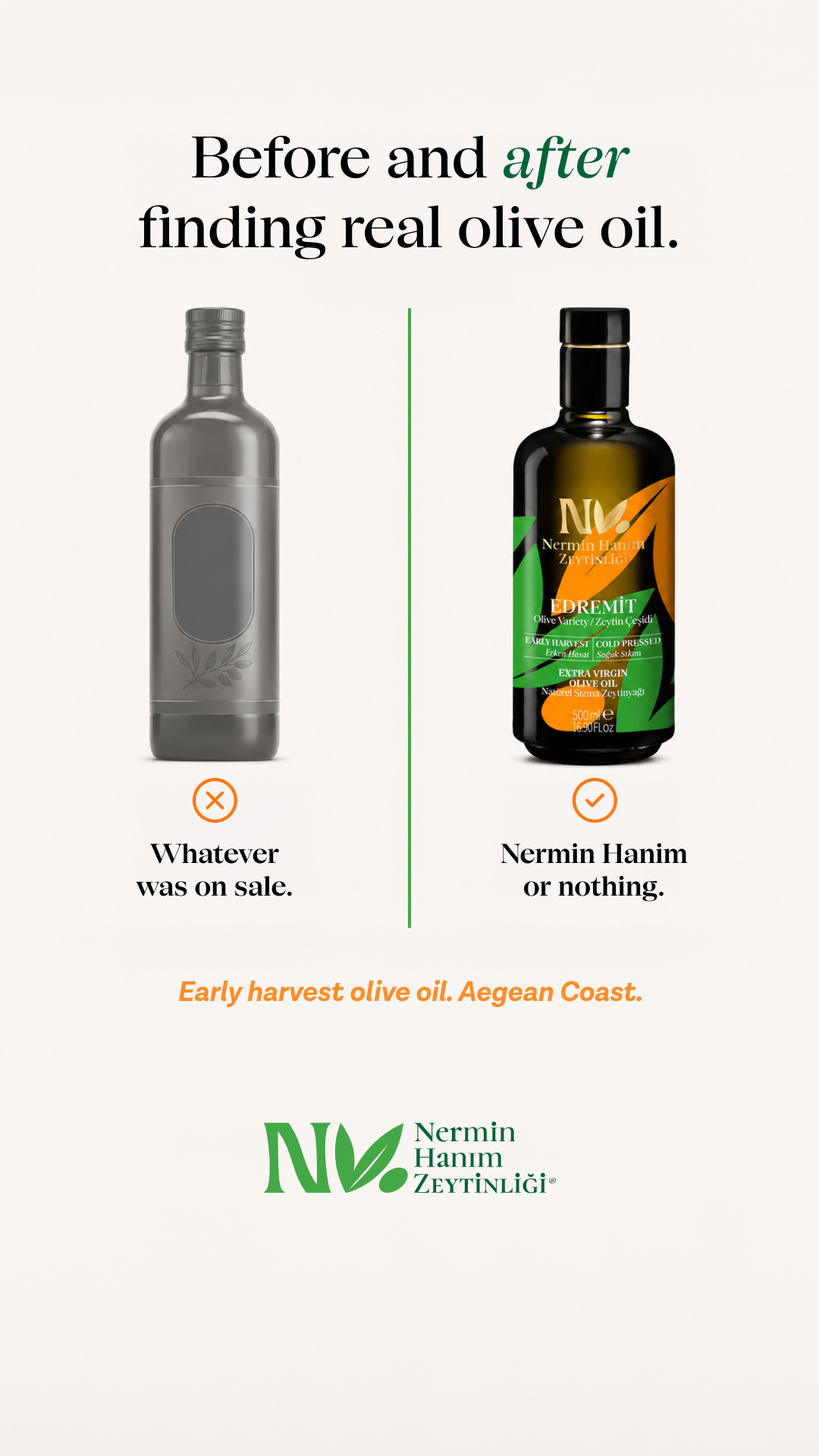 Nermin Olive Oil Facebook ad: Taste the Difference