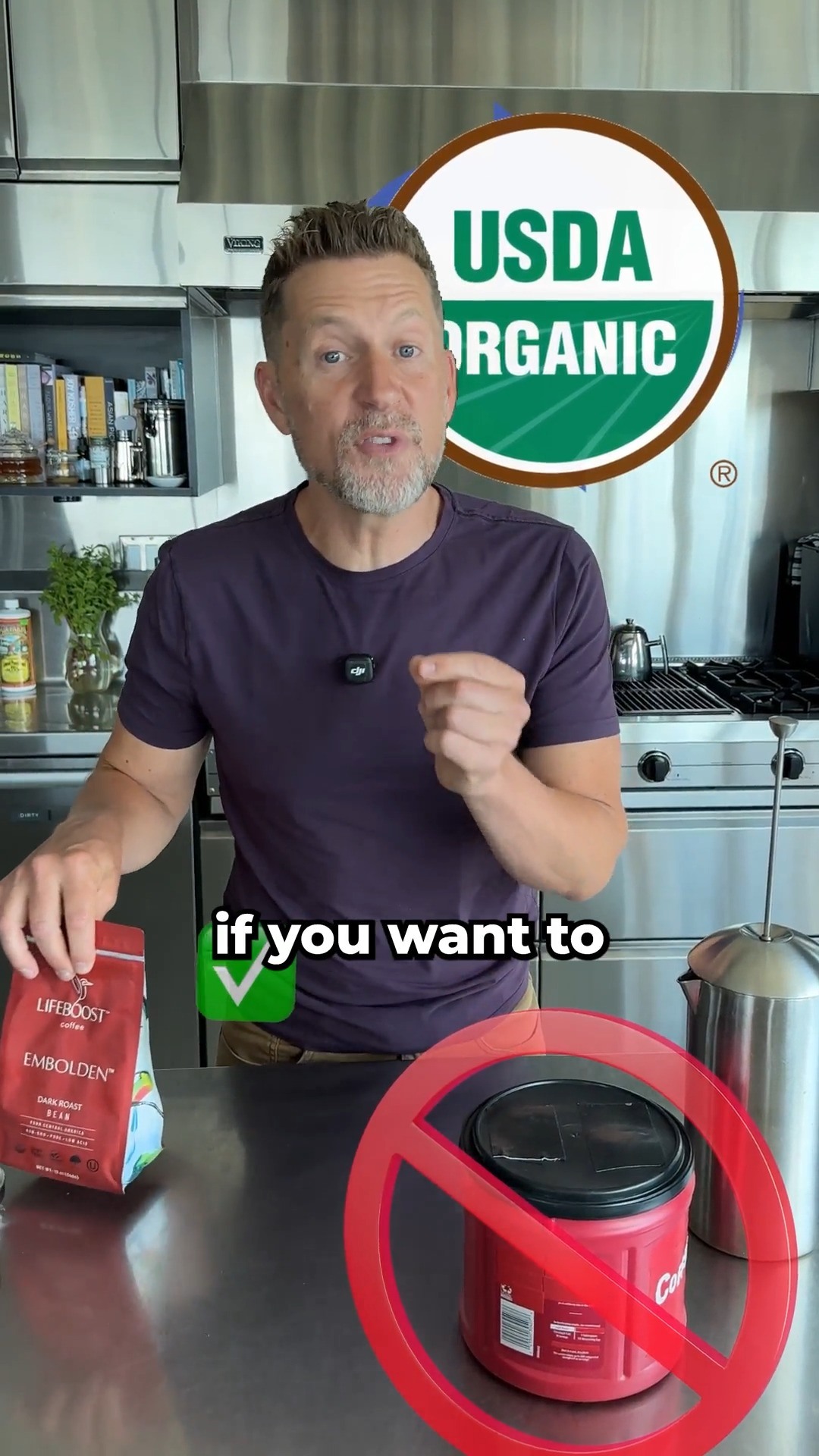 Warren Phillips Facebook ad: Swap out conventional coffee for organic coffee if…