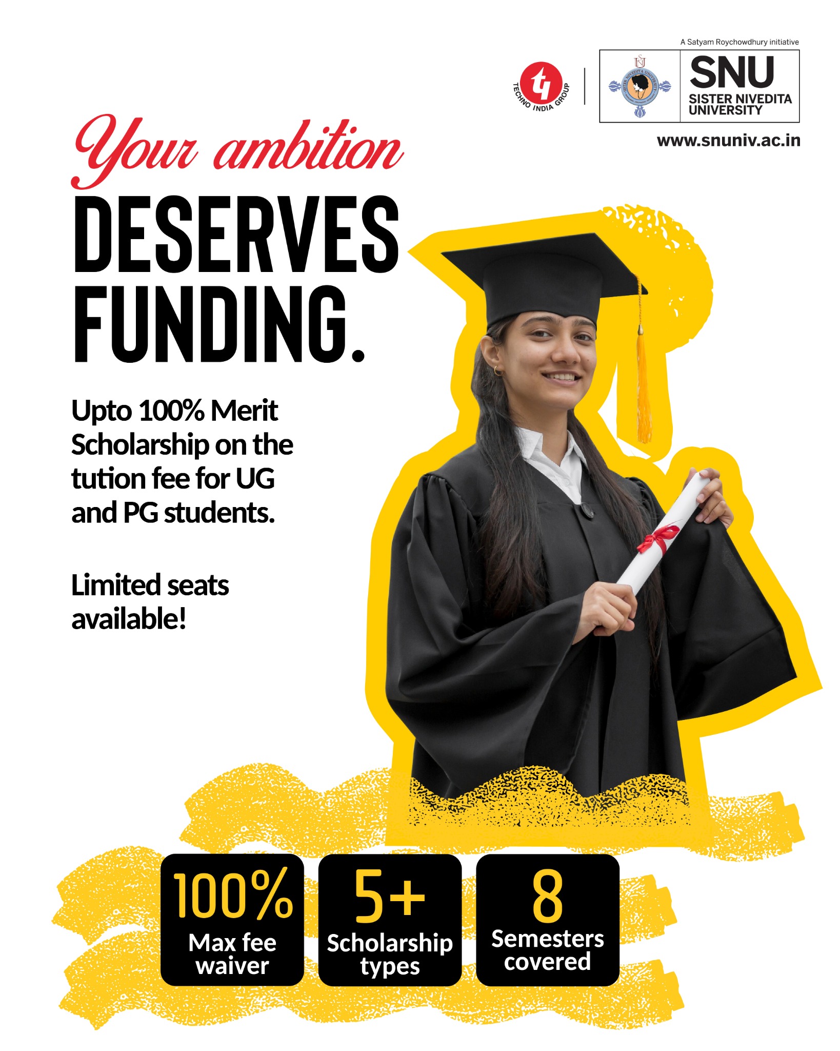 Sister Nivedita University Facebook ad: Don't let finances stop you from reaching the…