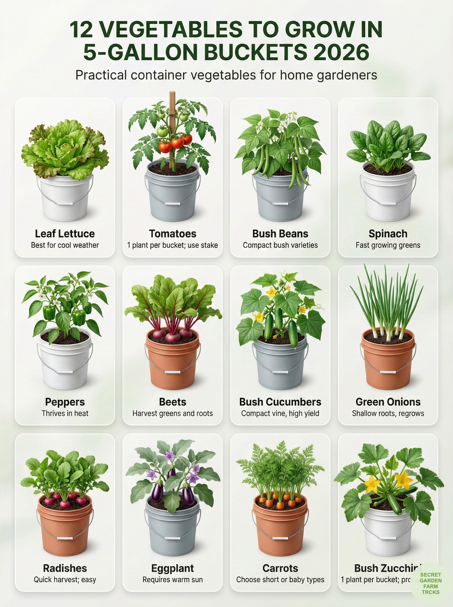 Secret Garden Farm Tricks Facebook ad: When I ran out of garden space, 5-gallon…