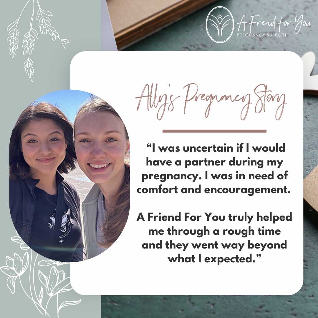 A Friend for You: Pregnancy Support Facebook ad: Discovering you're pregnant can be overwhelming…